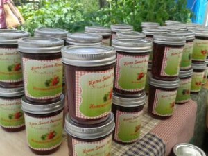 Jars of jams and jellies